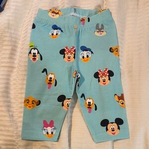 Monica and Andy 3-6 mo Disney Mickey Minnie Character Baby Leggings - Aqua